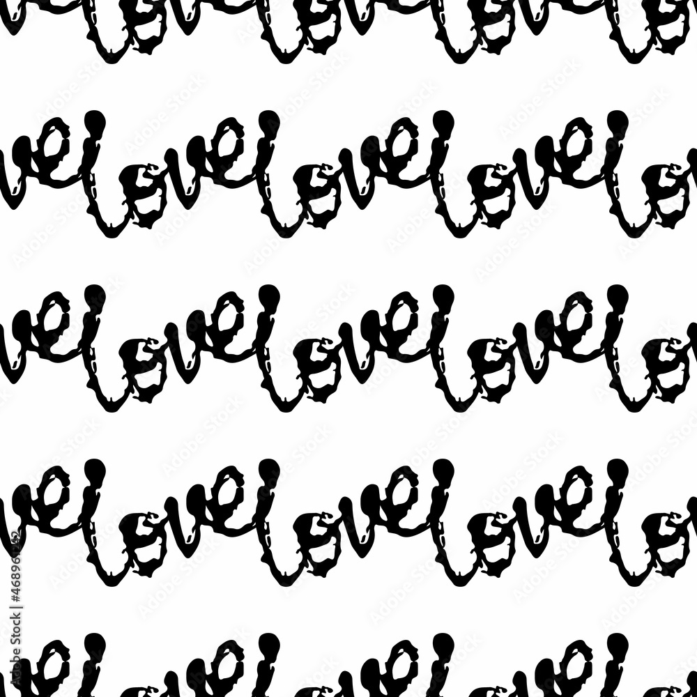 Love Vector Brush Heart Seamless Pattern Word Love Grange Minimalist Design in Black Color. Modern Grung Collage Background for kids fabric and textile Love Vector Brush Heart Seamless Pattern Word Love Grange Minimalist Design in Black Color. Modern Grung Collage Background for kids fabric and textile
