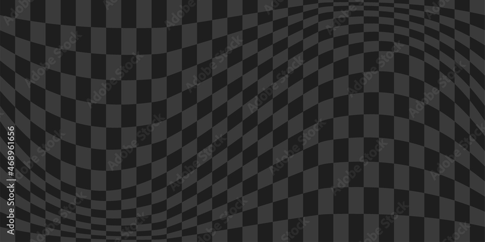 Fototapeta premium Flag optical illusion. Distorted chessboard