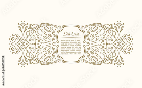 Vintage label and card. Calligraphic frame design