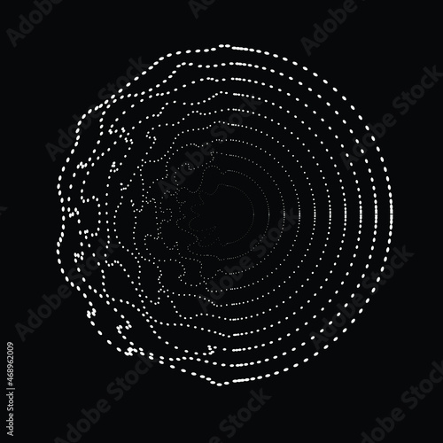 Abstract flow lines background . From order to chaos .Fluid wavy shape .Striped linear pattern . Music sound wave . Vector illustration