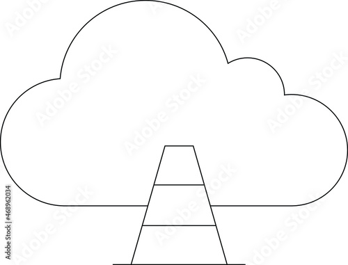 cloud computing icon traffic cone and signaling