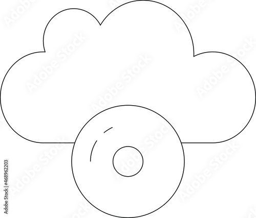 cloud computing icon compact disk and cd