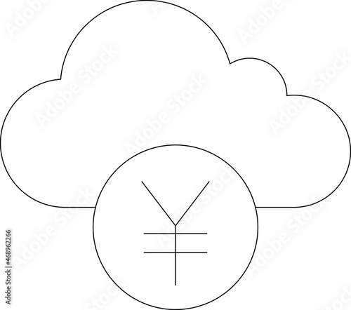 cloud computing icon cloud service and coin