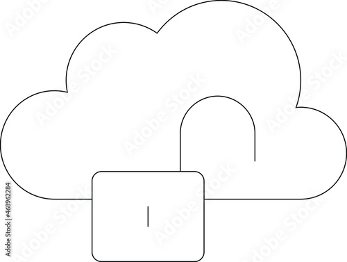 cloud computing icon lock and protection