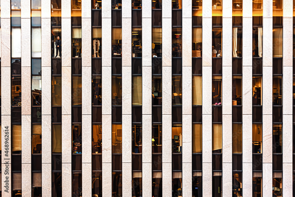Facade of a multi-storey office building in Manhattan