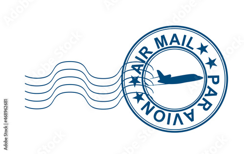 Air mail stamp. vector illusration