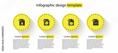 Set EPS file document, MSG, EML and XSL. Business infographic template. Vector
