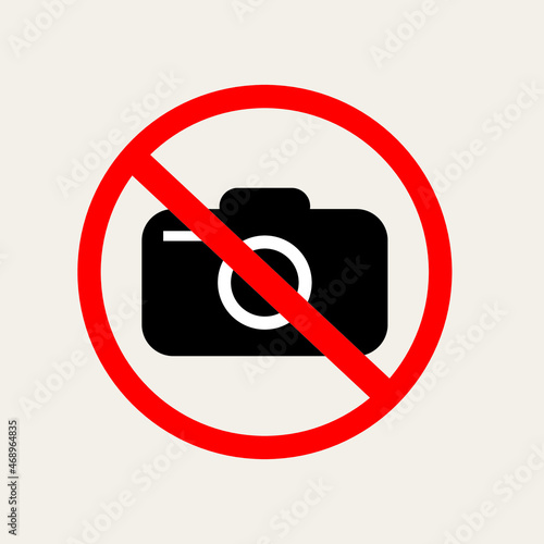 Aucun signe vectoriel de caméra photo. Icône. Interdit de prendre des photos.