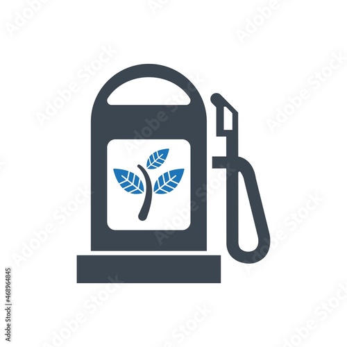 Bio fuel pump station icon ( vector illustration )
