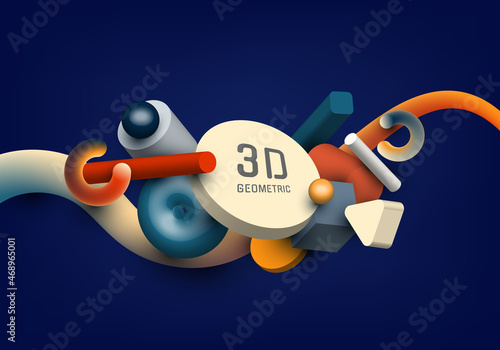 Set of 3D realistic geometr...