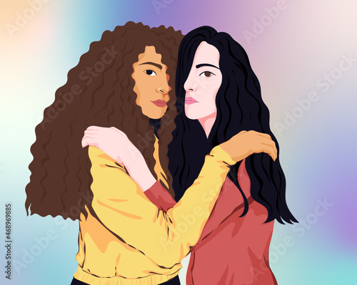 Two women in same sex relationship