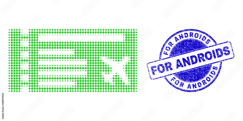 Fotografie Airticket halftone dotted icon with For Androids watermark