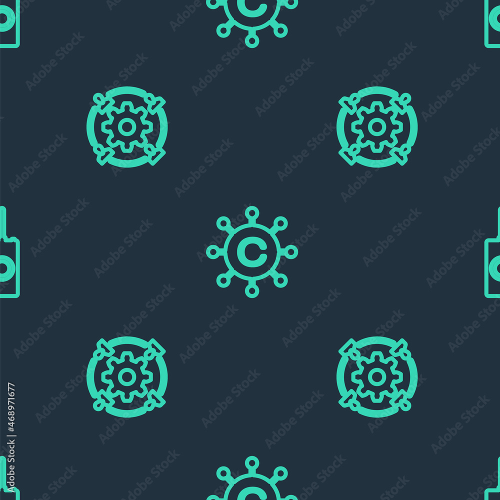 Set line Copywriting network, Outsourcing concept and Remote control on seamless pattern. Vector Set line Copywriting network, Outsourcing concept and Remote control on seamless pattern. Vector