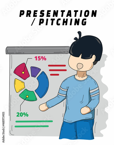 Business presentation or a pitching session