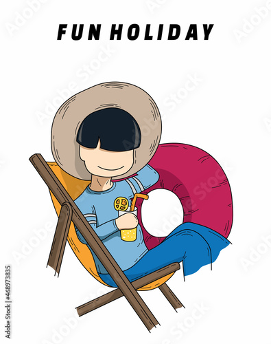 The illustration vector of fun holiday