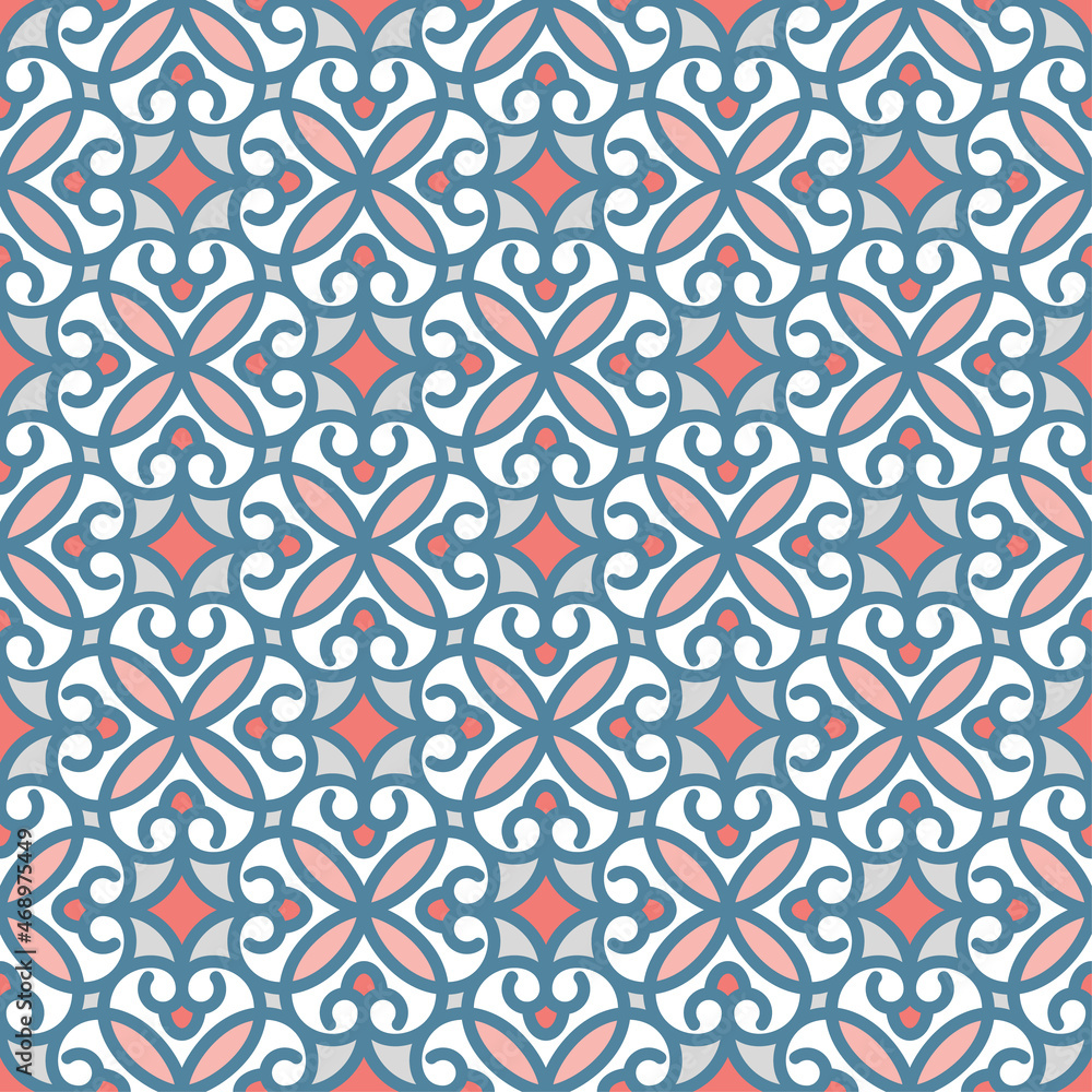 Moroccan decorative pattern for the background, tile,textiles, socks. It is assembled from modular parts. Vector. Seamless. Moroccan decorative pattern for the background, tile,textiles, socks. It is assembled from modular parts. Vector. Seamless.