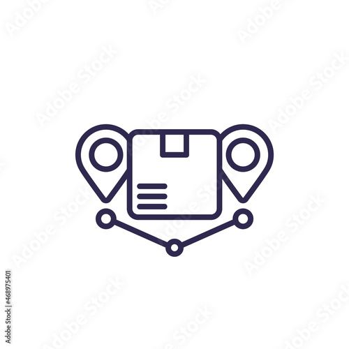 Dropshipping, order fulfillment line icon