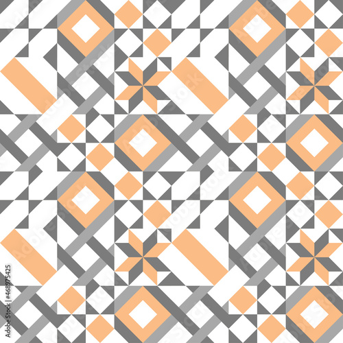 Decorative pattern for the background, tile,textiles, socks. It is assembled from modular parts. Vector. Seamless.