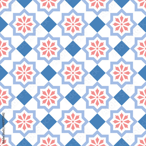 Moroccan decorative pattern for the background, tile,textiles, socks. It is assembled from modular parts. Vector. Seamless.