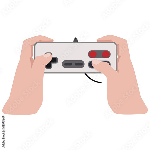 hand holding video game controller