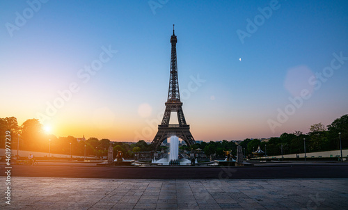 The eiffel tower in Paris at sunrise morning © AA+W