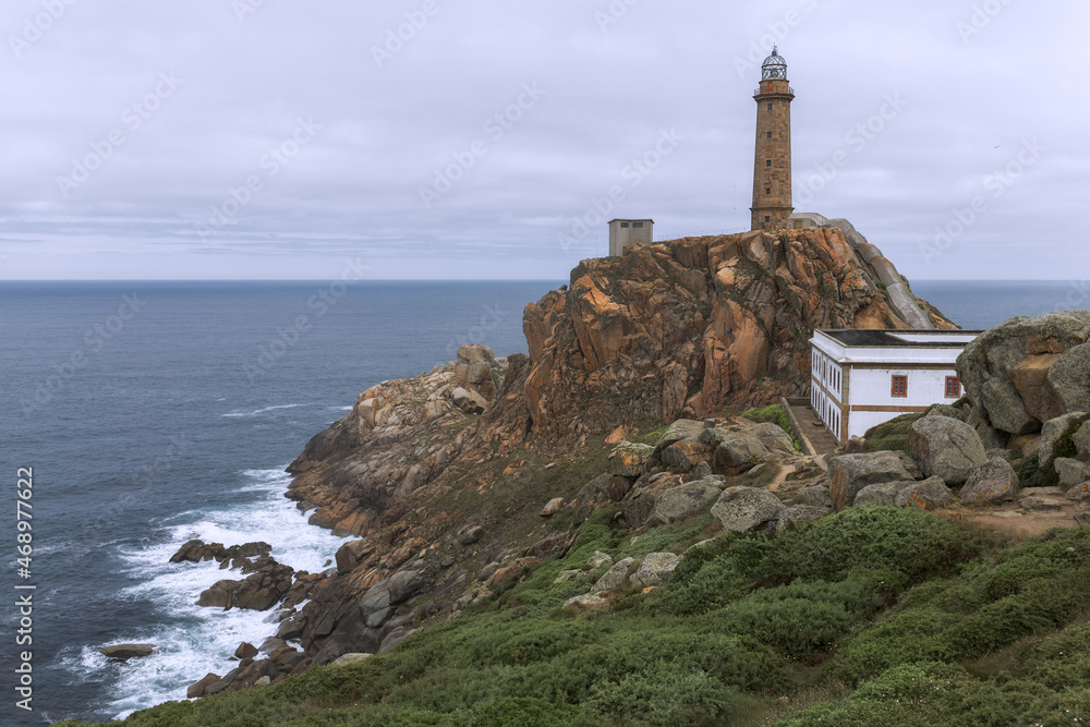 Cabo Vilan Lighthouse in Death Coast, Galicia, Spain