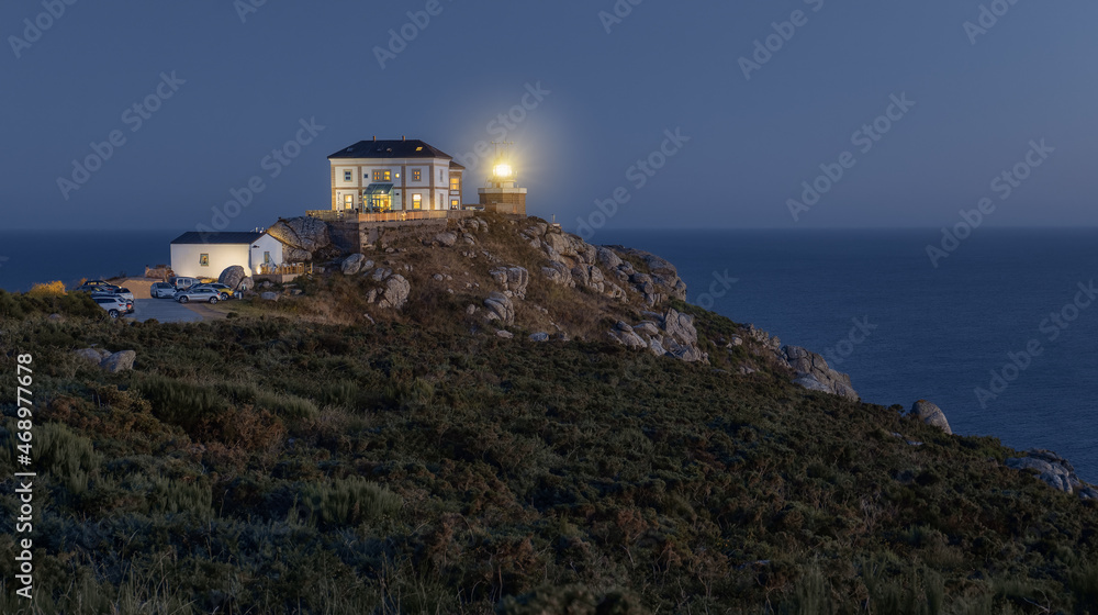 Fisterra Lighthouse at Night, Galicia, Spain