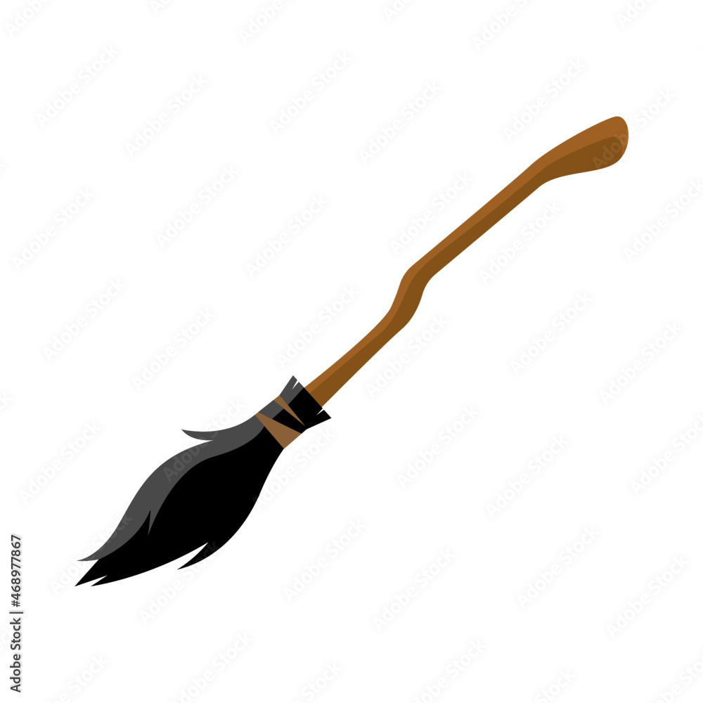 Naklejka premium witch broom stick vector illustration