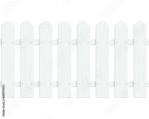White wooden fence isolated on a white background