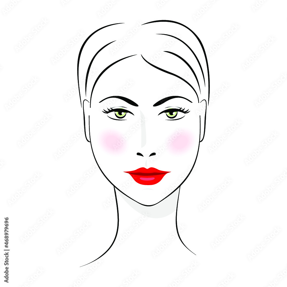 Young woman face isolated on a white background Young woman face isolated on a white background