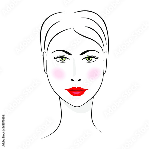 Young woman face isolated on a white background