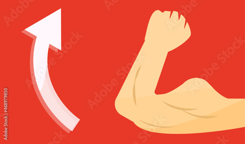 Arms to increase muscle strength. Vector illustration.