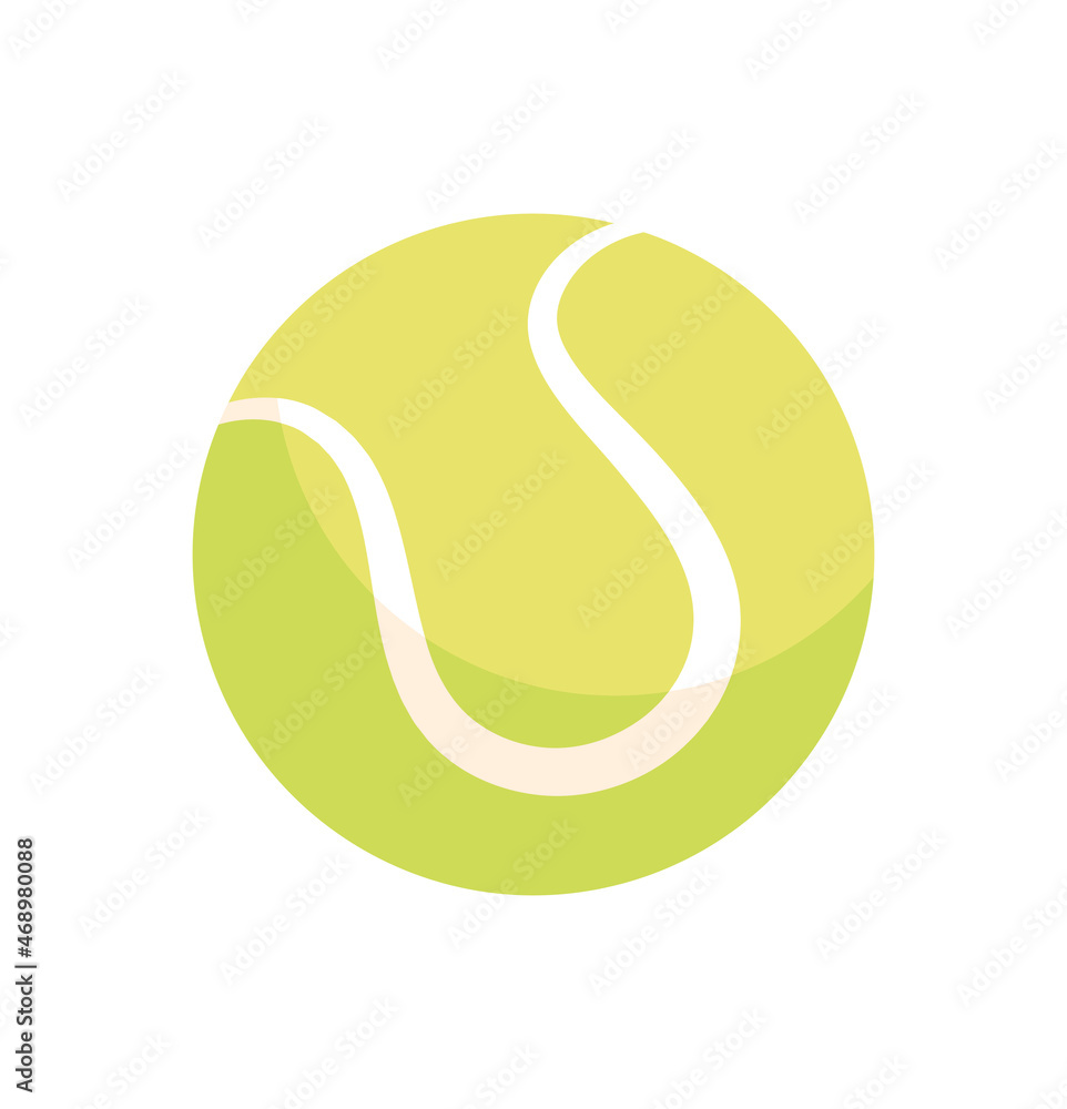 Simple tennis ball. Game set, sphere, circle. Graphic elements for website selling sporting goods. Active rest, healthy lifestyle. Button, sticker, poster, sport. Cartoon flat vector illustration Simple tennis ball. Game set, sphere, circle. Graphic elements for website selling sporting goods. Active rest, healthy lifestyle. Button, sticker, poster, sport. Cartoon flat vector illustration