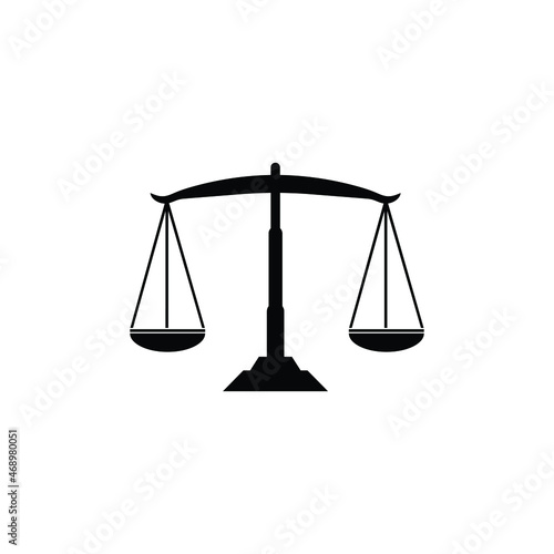 Scales of justice isolated. Old weight measuring scale vector. Justice and law scale