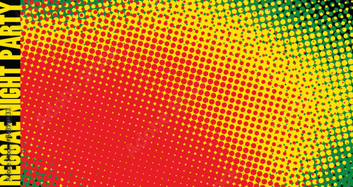 Halftone background for reggae night party flyer. Vector pattern