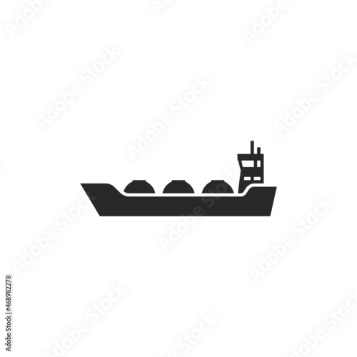 lng tanker icon. natural gas carrier ship. sea freight and transportation