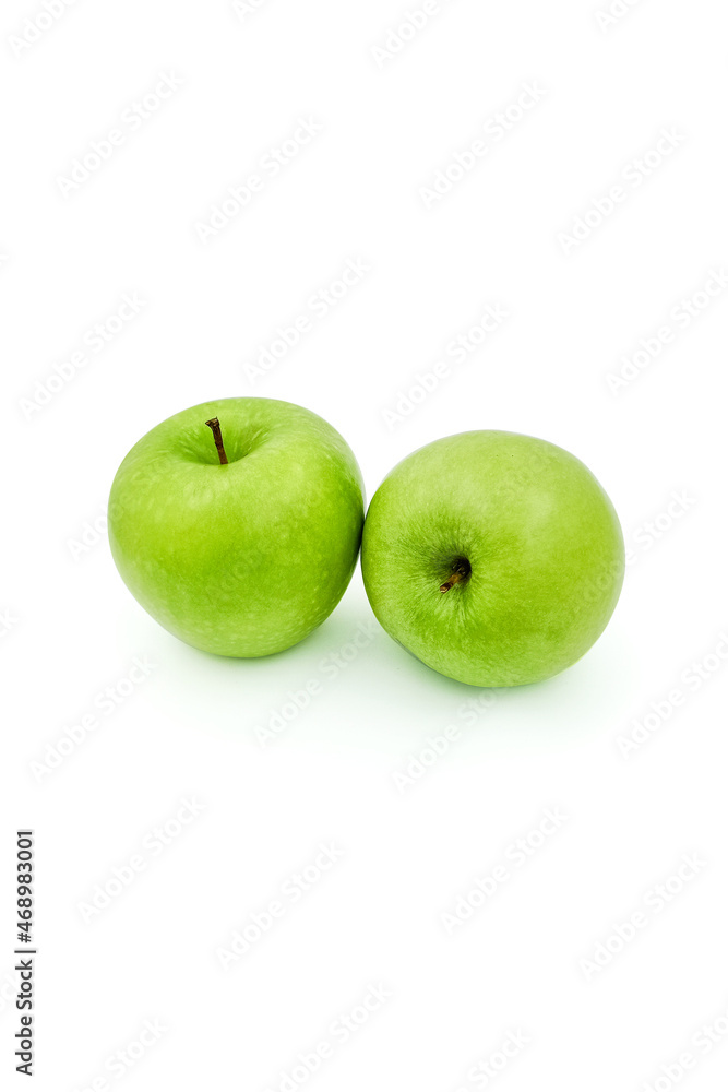 Fresh green apples put on white background Fresh green apples put on white background