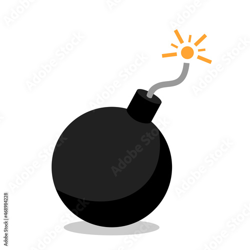 Old styled time bomb is going to explode and detonate anfter countdown. Dangerous explosive weapon. Vector illustration isolated on white.