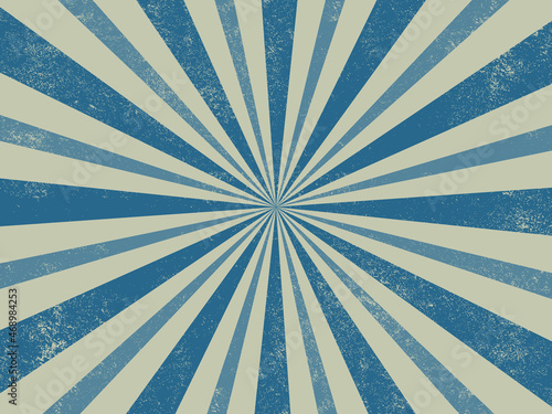Vintage blue ray retro burst background.