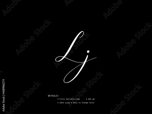 Signature LJ Logo, Creative LJ l j letter logo icon image design for all kind of use