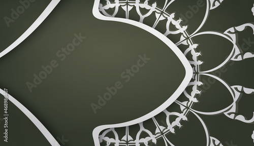 Dark green banner with abstract white pattern and place under your text