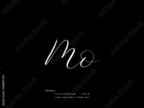 Initial Letter MO m o Signature Logo Design For Business photo
