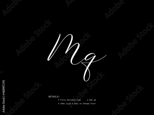 Initial Letter MG m g Signature Logo Design For Business