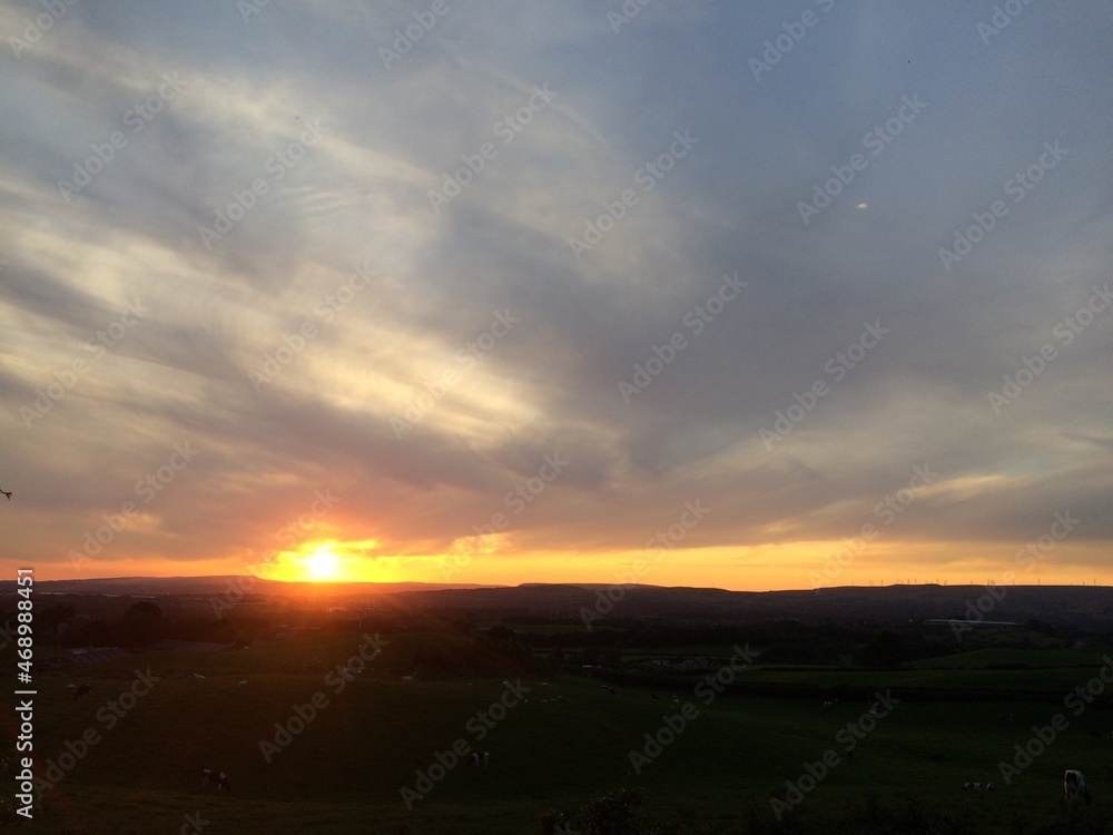 sunset in the mountains