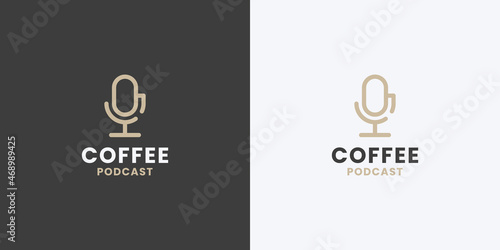 minimalist coffee podcast logo design inspiration