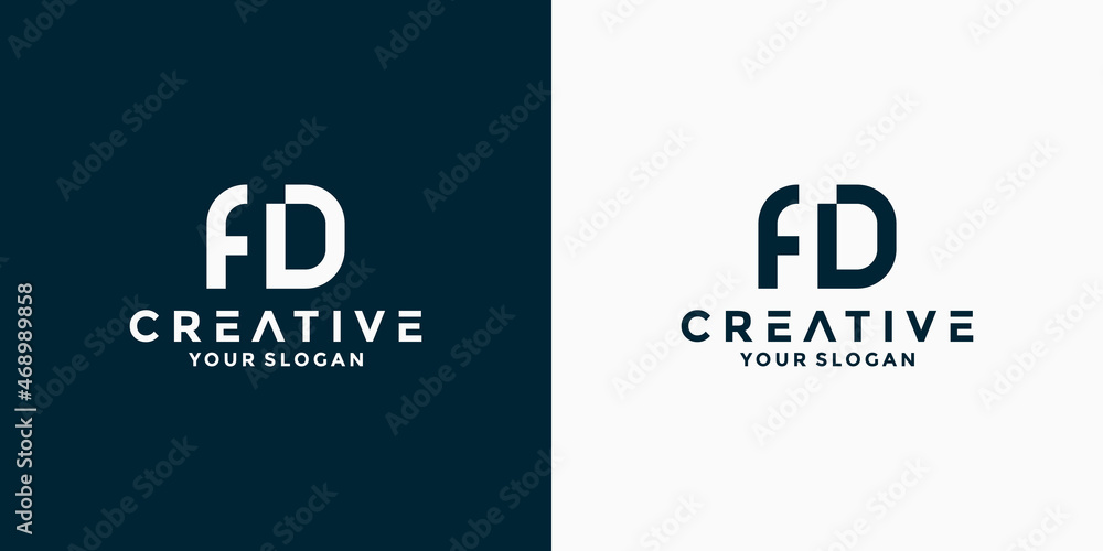 F D logo design . initial letter for company identity F D logo design . initial letter for company identity