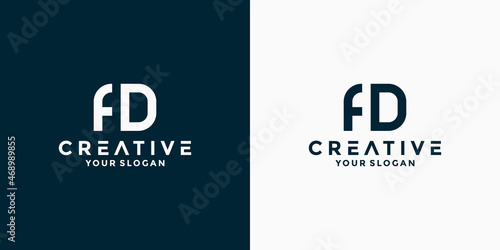 initial F D, A D logo design monogram