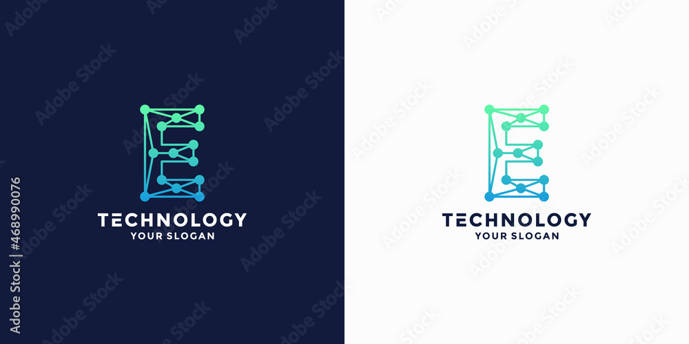 initials E digital connect logo design initials E digital connect logo design