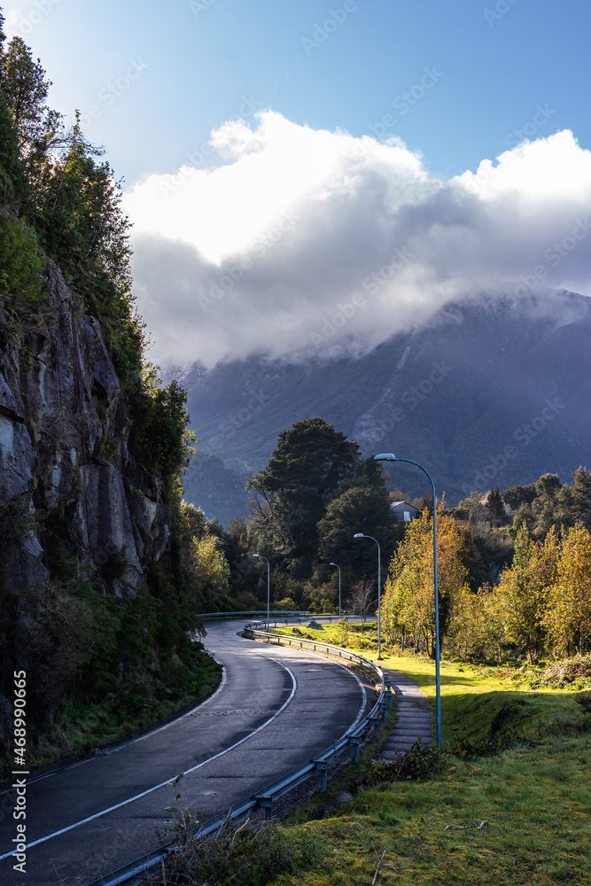Curvy road to the mountain