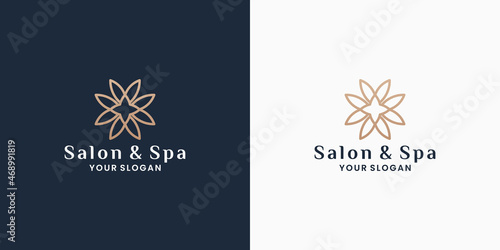 salon and spa logo design. feminine monogram flower logo design.